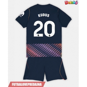 Lacne Dětský Futbalové dres Tottenham Hotspur Mohammed Kudus #20 2026-27 Krátky Rukáv - Preč (+ trenírky)